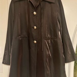 Zelda Parisian Elegant Silverish Women's Coat Vintage Y2K Satin Old Money Shiny